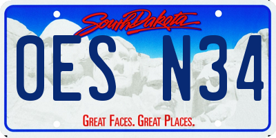 SD license plate 0ESN34