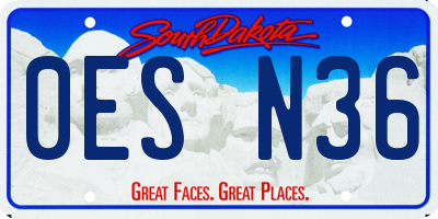 SD license plate 0ESN36
