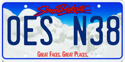 SD license plate 0ESN38