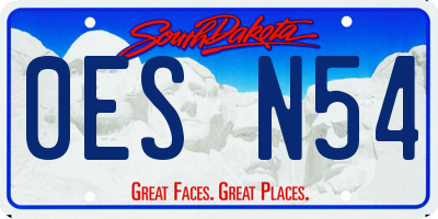 SD license plate 0ESN54