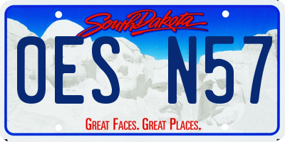 SD license plate 0ESN57