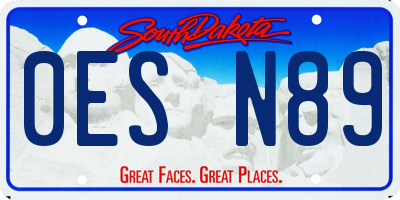 SD license plate 0ESN89