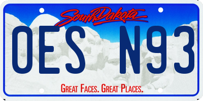 SD license plate 0ESN93