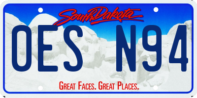 SD license plate 0ESN94