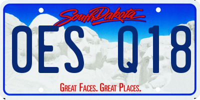 SD license plate 0ESQ18