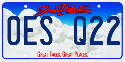 SD license plate 0ESQ22