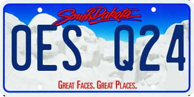 SD license plate 0ESQ24