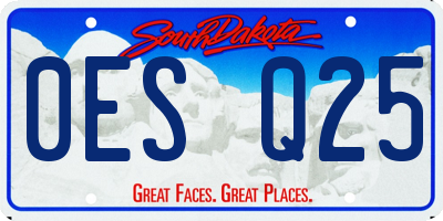 SD license plate 0ESQ25