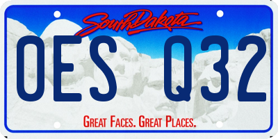 SD license plate 0ESQ32