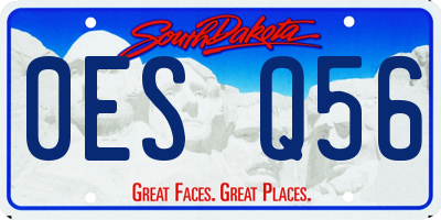 SD license plate 0ESQ56