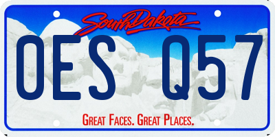 SD license plate 0ESQ57