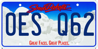 SD license plate 0ESQ62