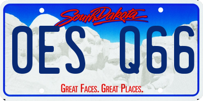 SD license plate 0ESQ66
