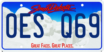 SD license plate 0ESQ69