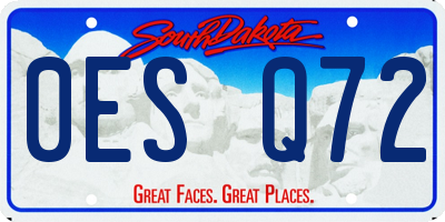 SD license plate 0ESQ72