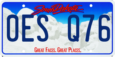 SD license plate 0ESQ76