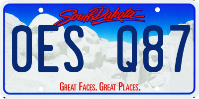 SD license plate 0ESQ87