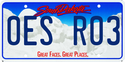 SD license plate 0ESR03