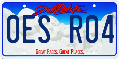 SD license plate 0ESR04