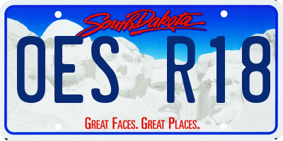 SD license plate 0ESR18