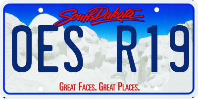 SD license plate 0ESR19