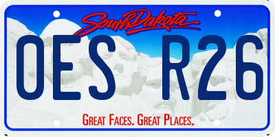 SD license plate 0ESR26