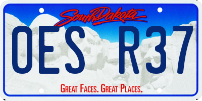 SD license plate 0ESR37