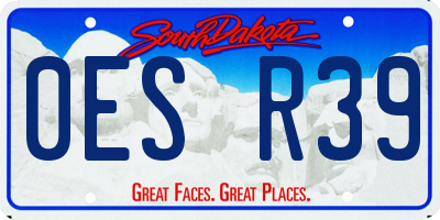 SD license plate 0ESR39
