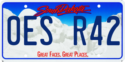 SD license plate 0ESR42
