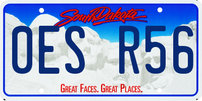 SD license plate 0ESR56