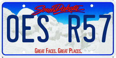 SD license plate 0ESR57