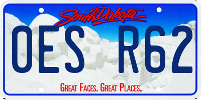 SD license plate 0ESR62
