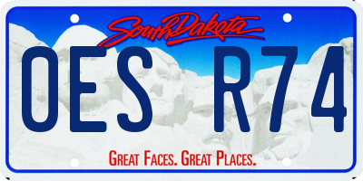 SD license plate 0ESR74