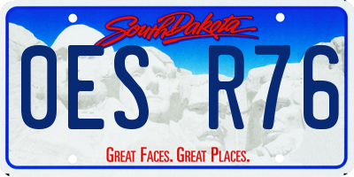 SD license plate 0ESR76