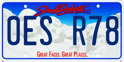 SD license plate 0ESR78