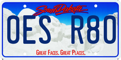 SD license plate 0ESR80