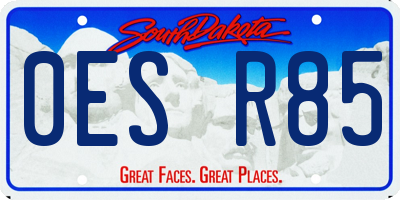 SD license plate 0ESR85