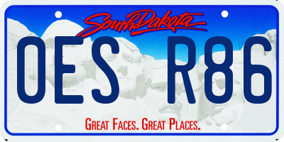 SD license plate 0ESR86