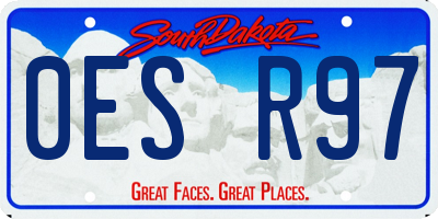 SD license plate 0ESR97