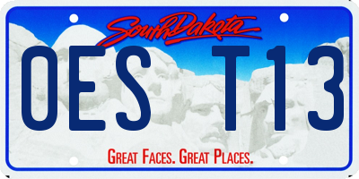 SD license plate 0EST13