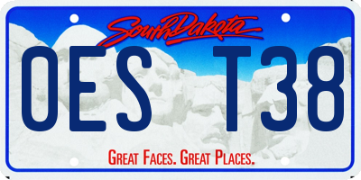 SD license plate 0EST38