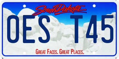 SD license plate 0EST45
