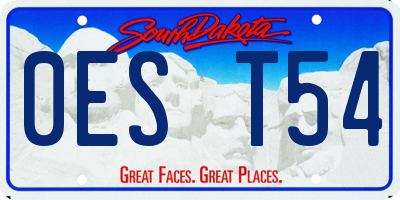 SD license plate 0EST54