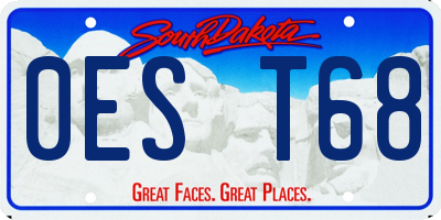 SD license plate 0EST68