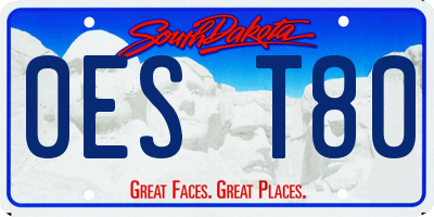 SD license plate 0EST80