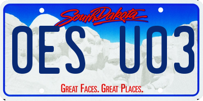 SD license plate 0ESU03