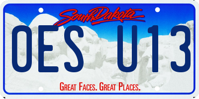 SD license plate 0ESU13