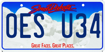 SD license plate 0ESU34