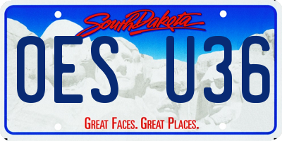 SD license plate 0ESU36