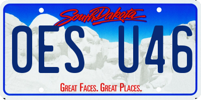 SD license plate 0ESU46